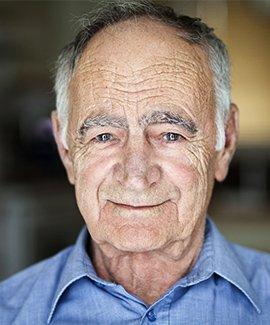 testimonial images Close up of an older man's face